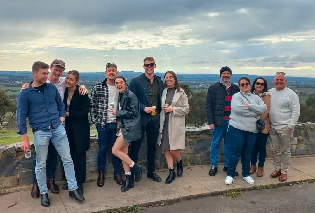 Panoramic view of Barossa Valley vineyards