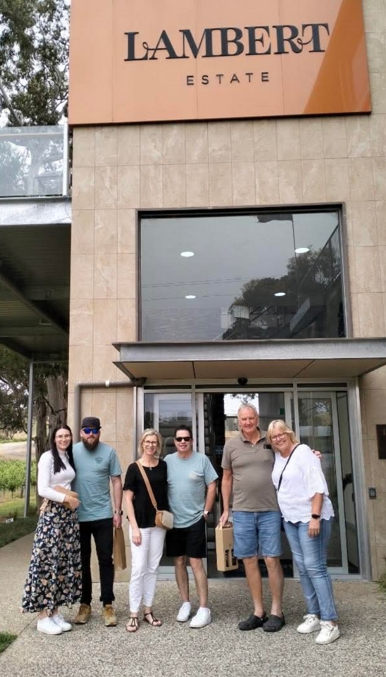 Group at Lambert Estate cellar door entrance