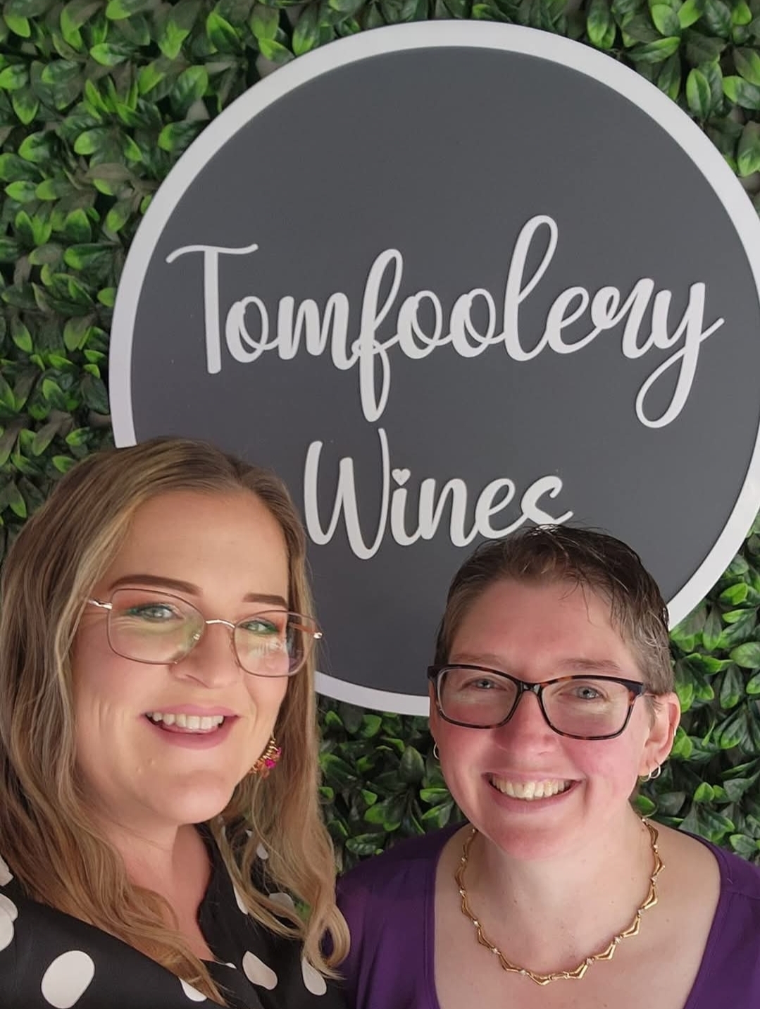 Guests taking selfie at Tomfoolery Wines